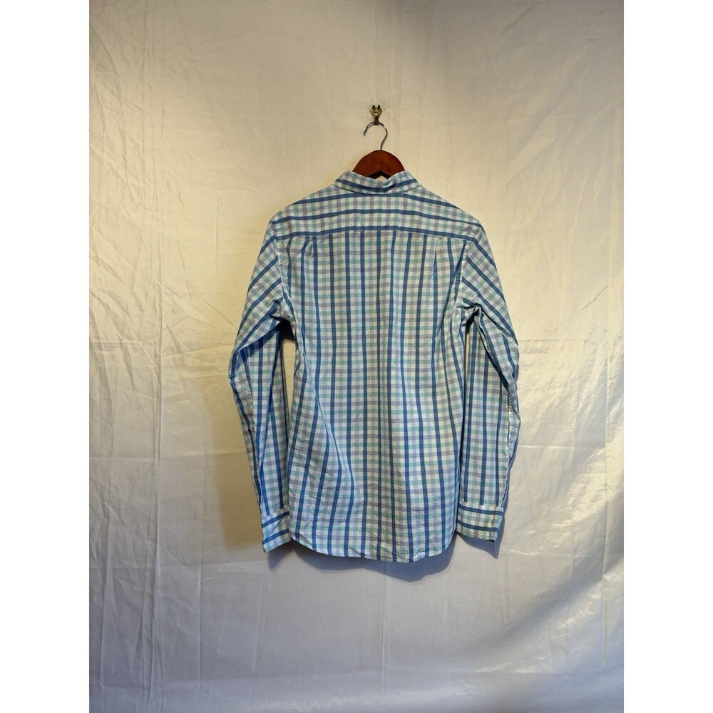 J.Crew Slim Fit Blue Plaid Button Down Shirt Mens Small Cotton Casual - Picture 6 of 9